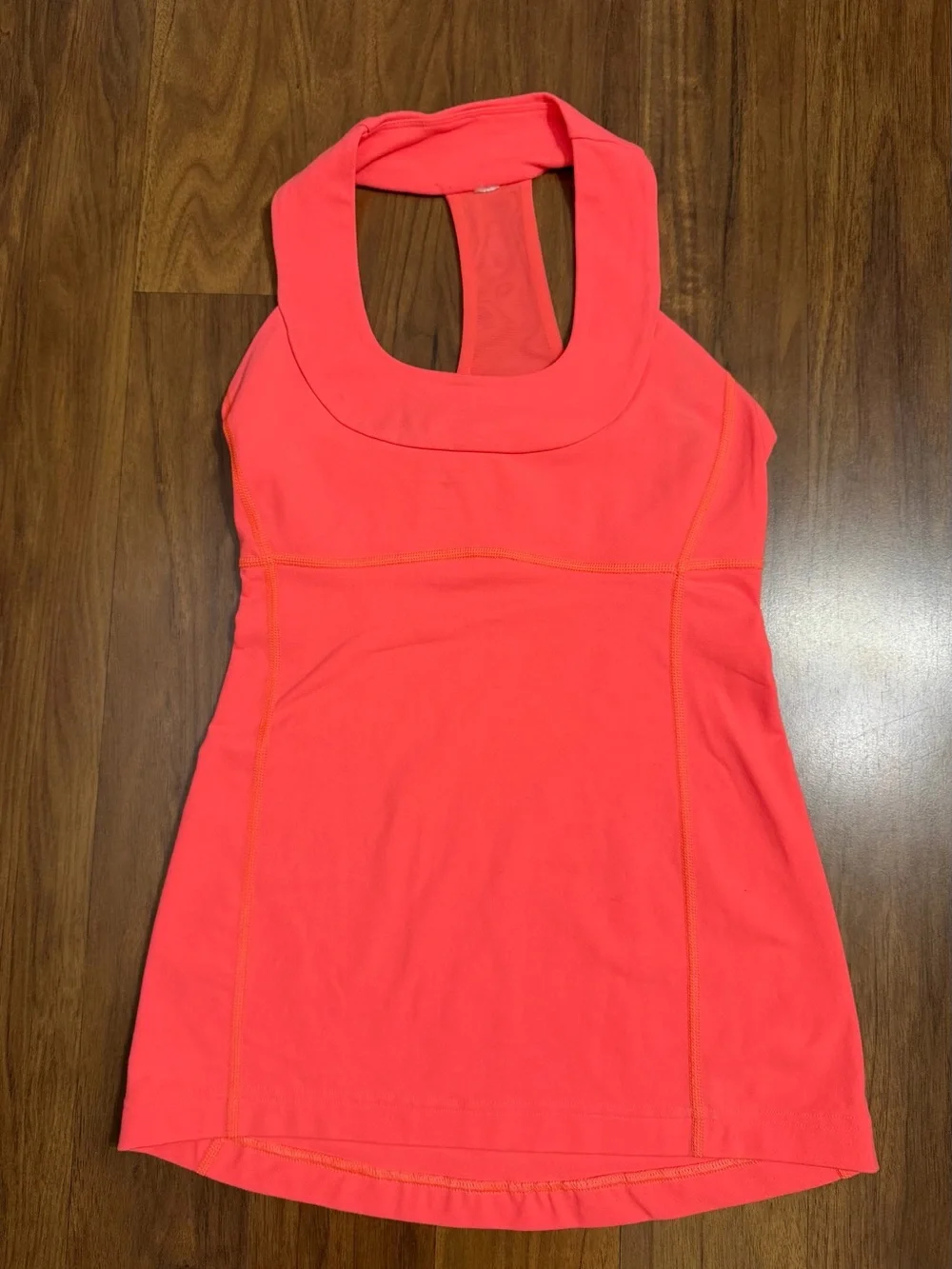 Lululemon Women's Scoop Neck Tank Luon Coral Racerback Top Size 4